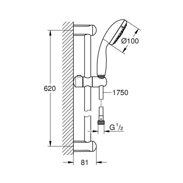 GROHE Tempesta 100 Wall Mounting Set With Hand Shower and Hose 27799 for sale online | UK GROHE Tempesta 100 Wall Mounting Set With Hand Shower and Hose 27799 for sale online | UK