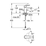 GROHE Cubeo Small Basin Mixer Tap - Chrome