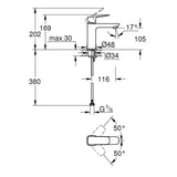 GROHE Cubeo Medium Basin Mixer Tap - Chrome