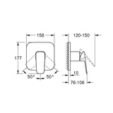 GROHE Cubeo Concealed Shower Mixer Tap Trim - Chrome