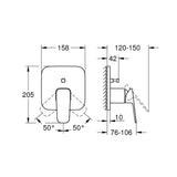 GROHE Cubeo Concealed Diverter Mixer Tap Trim - Matt Black