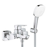 GROHE Cubeo Exposed Bath Mixer Tap with Handspray - Chrome