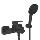 GROHE Cubeo Exposed Bath Mixer Tap with Handspray - Matt Black