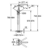 Essence Freestanding Bath Mixer + Hand Shower Set