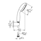GROHE Tempesta 100 Hand Shower and Wall Holder - Chrome