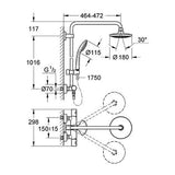 Euphoria Shower System 180 With Thermostat - 450Mm