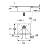 GROHE K700 Stainless Steel Single Bowl Undermount Sink