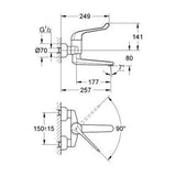 GROHE Euroeco Single Sequential Single Lever Basin Mixer