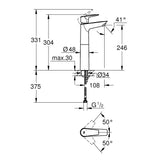 GROHE Bauedge Basin Mixer Tall